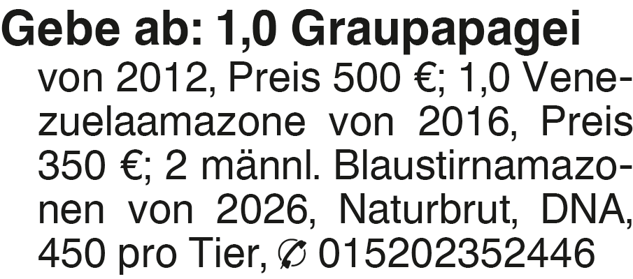 Vorschaubild der Anzeige, (Id: 2060992)